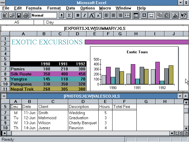 Microsoft Excel 4.0 Charts and Graphs (1992)